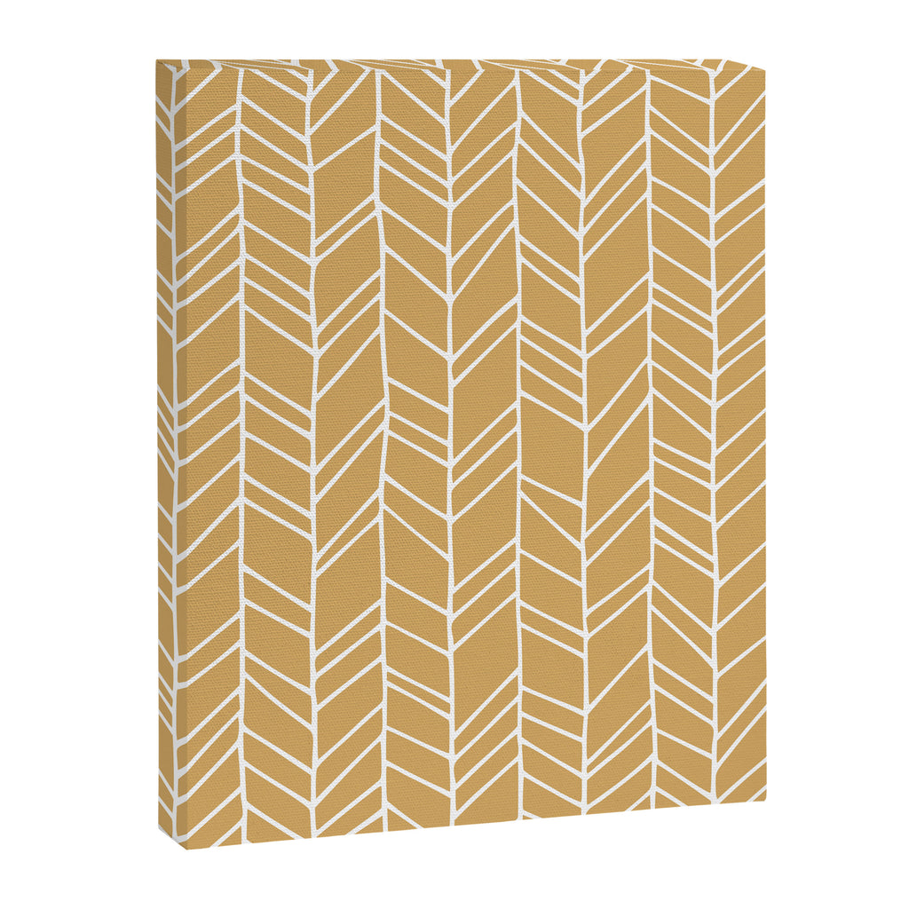 Rustic Herringbone in Mustard Yellow Canvas Print Gallery Image 8