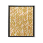 Rustic Herringbone in Mustard Yellow Framed Canvas Print Gallery Image 8