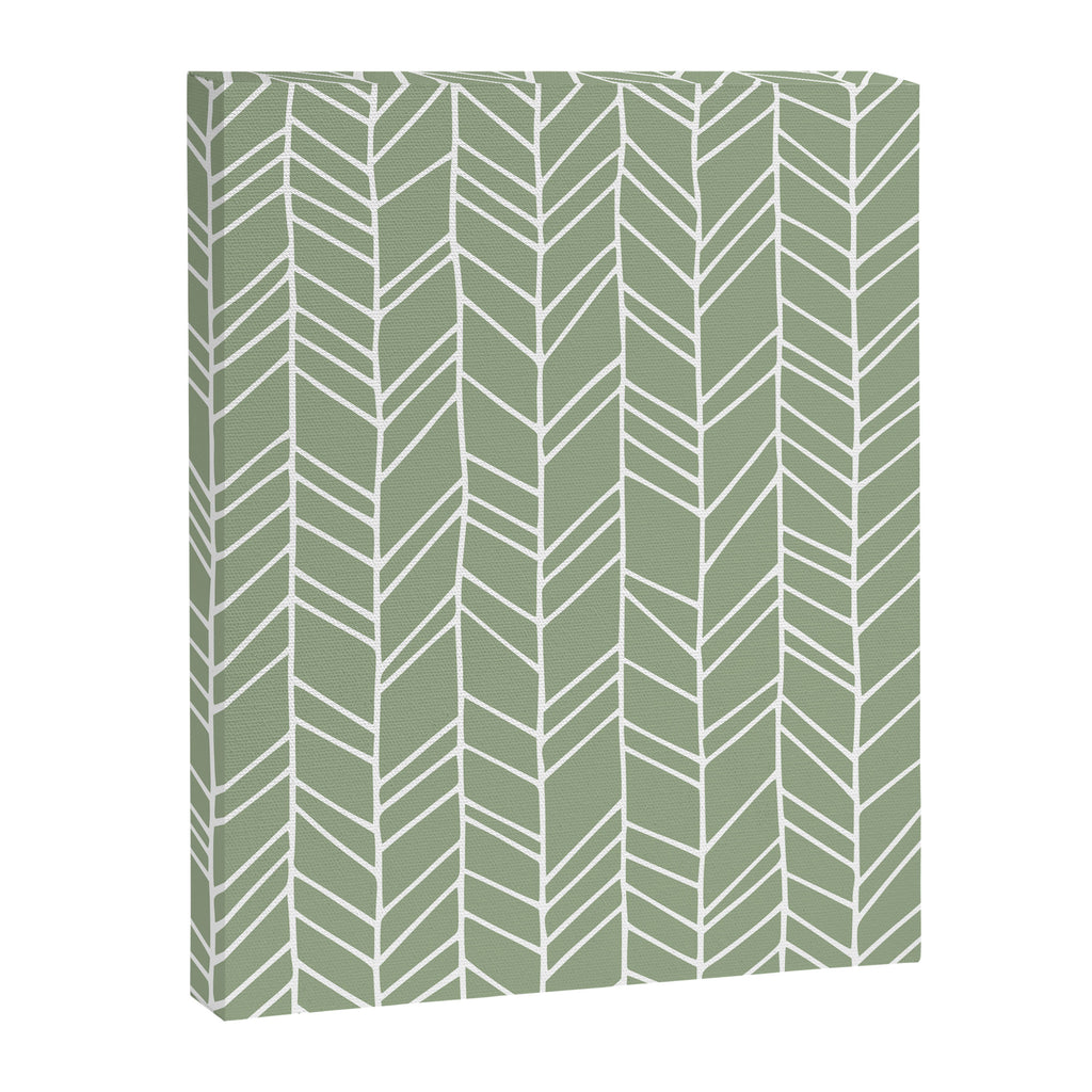Rustic Herringbone in Sage Green Canvas Print Gallery Image 8