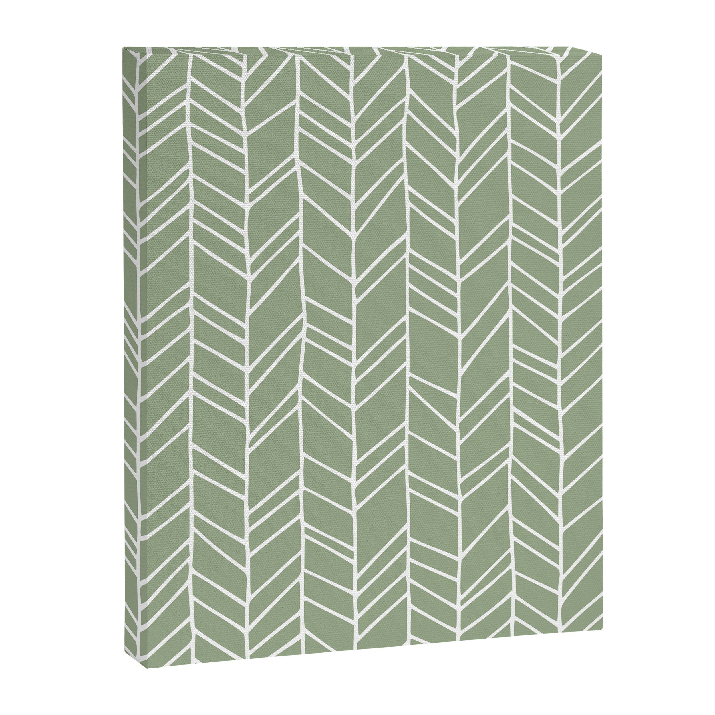 Rustic Herringbone in Sage Green Canvas Print Gallery Image 8