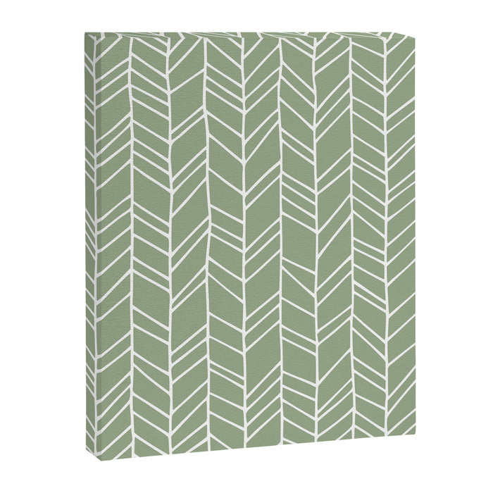 Rustic Herringbone in Sage Green Canvas Print Gallery Image 1