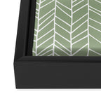 Rustic Herringbone in Sage Green Framed Canvas Print Gallery Image 3