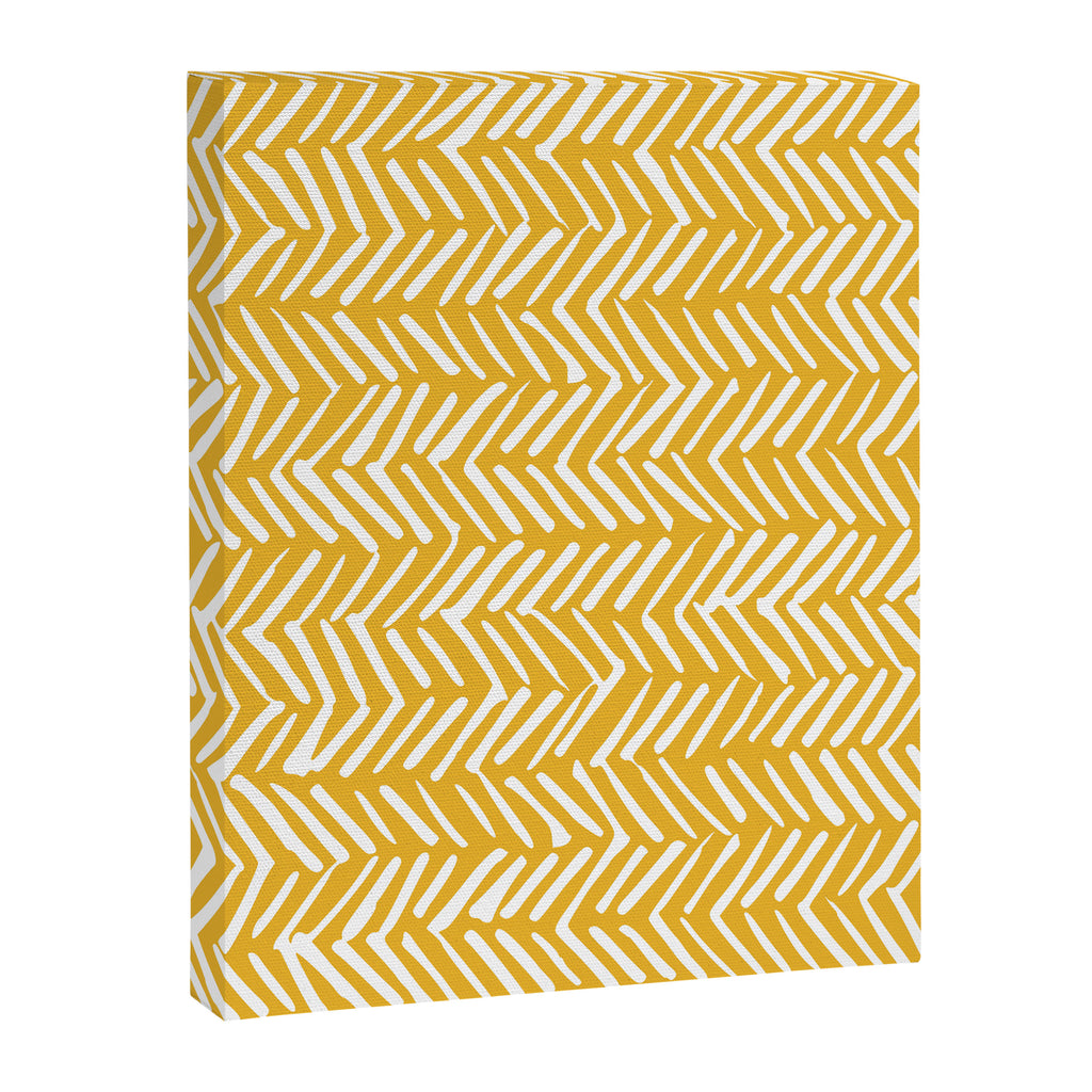 Rustic Herringbone in Yellow Canvas Print Gallery Image 8