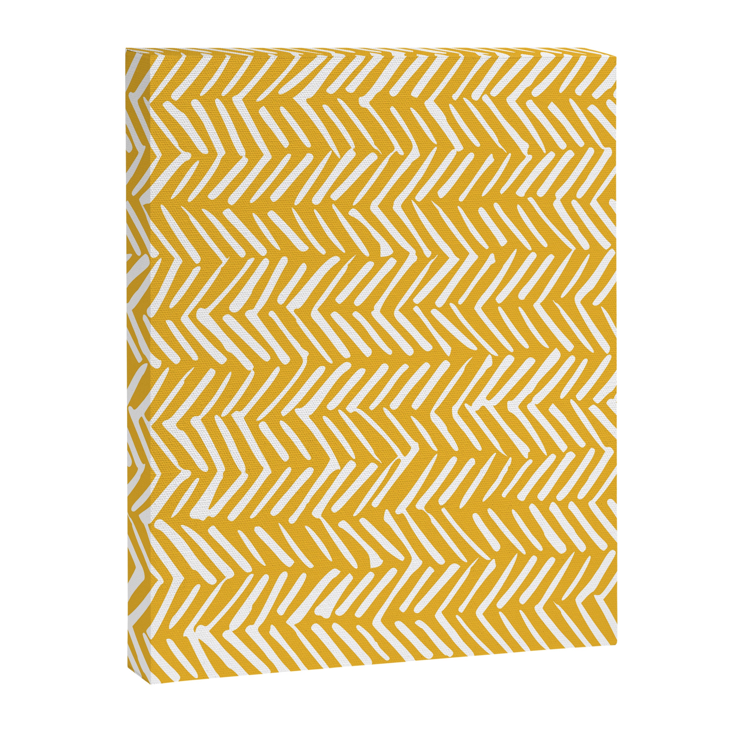 Rustic Herringbone in Yellow Canvas Print Gallery Image 8