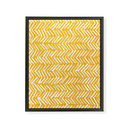 Rustic Herringbone in Yellow Framed Canvas Print Gallery Image 8