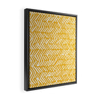 Rustic Herringbone in Yellow Framed Canvas Print Gallery Image 2