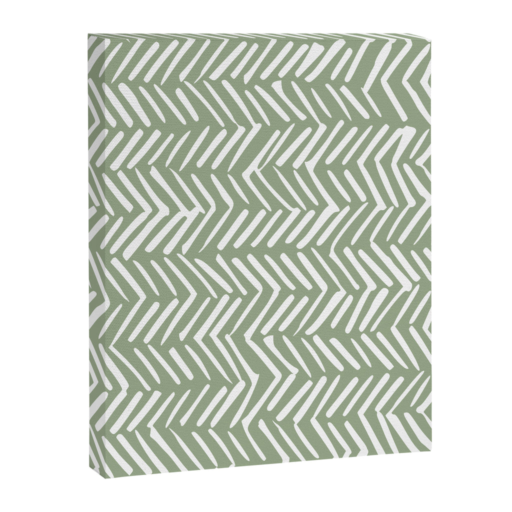Rustic Herringbone Sage Green Canvas Print Gallery Image 8