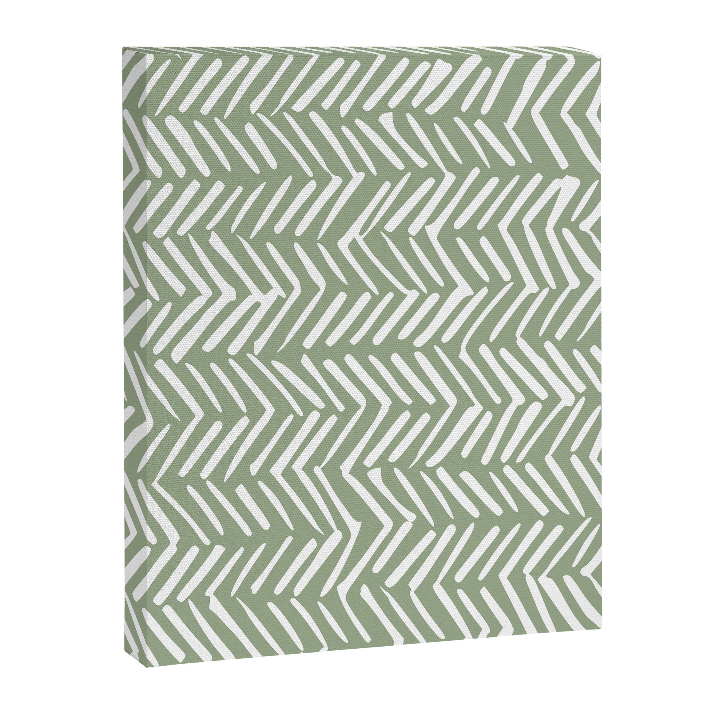 Rustic Herringbone Sage Green Canvas Print Gallery Image 8