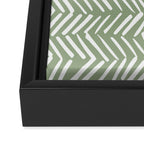Rustic Herringbone Sage Green Framed Canvas Print Gallery Image 3