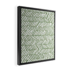Rustic Herringbone Sage Green Framed Canvas Print Gallery Image 2