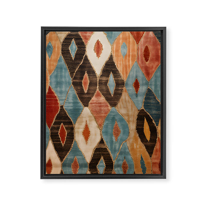 Rustic Shabby Moroccan Weave Framed Canvas Print Gallery Image 1