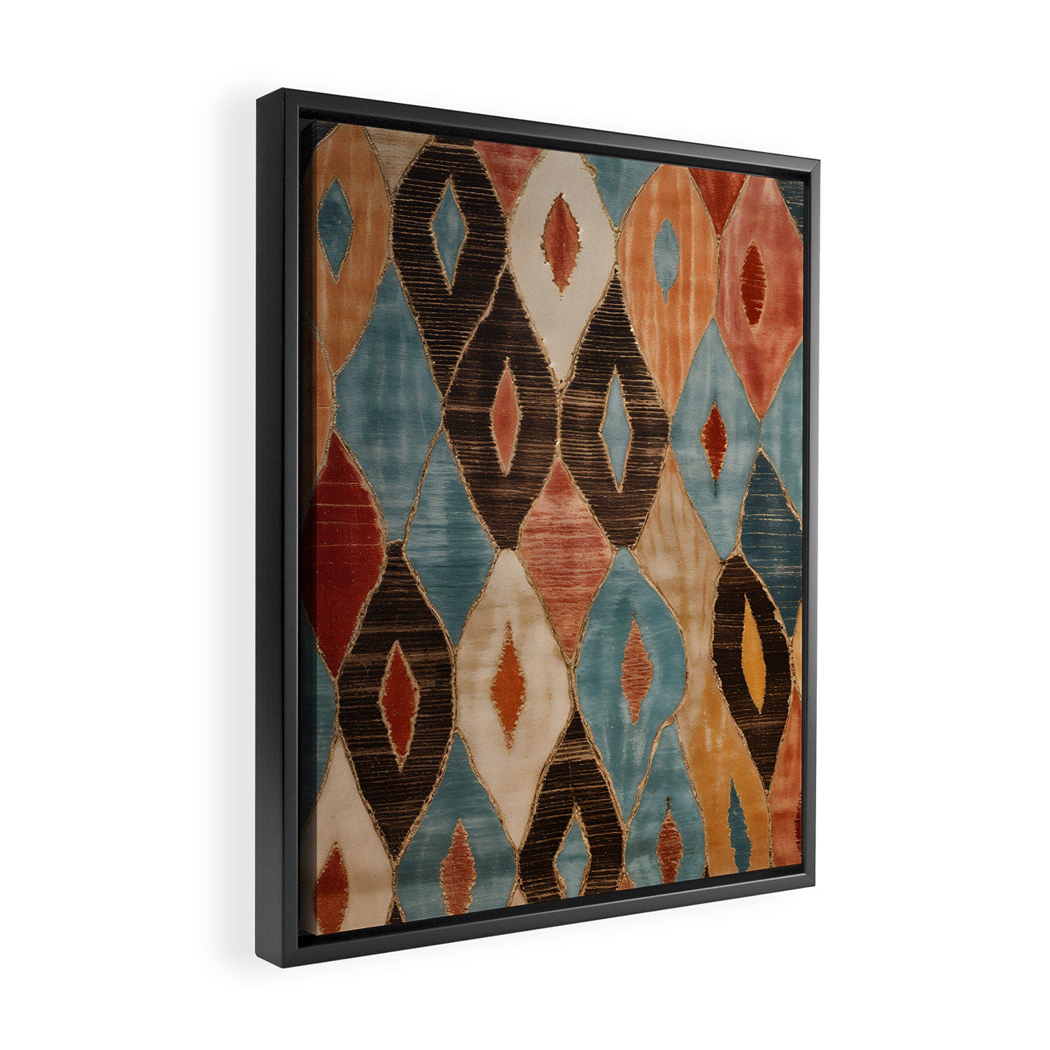 Rustic Shabby Moroccan Weave Framed Canvas Print Gallery Image 2