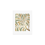 Sage and Gold Modern Leaf Art Print Gallery Image 1