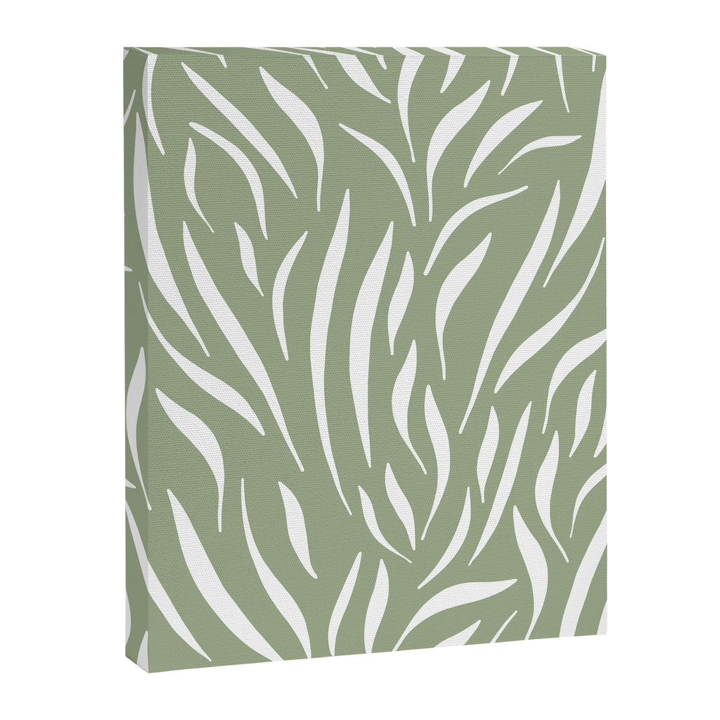 Sage Green Abstract Leaf Pattern Canvas Print Gallery Image 8