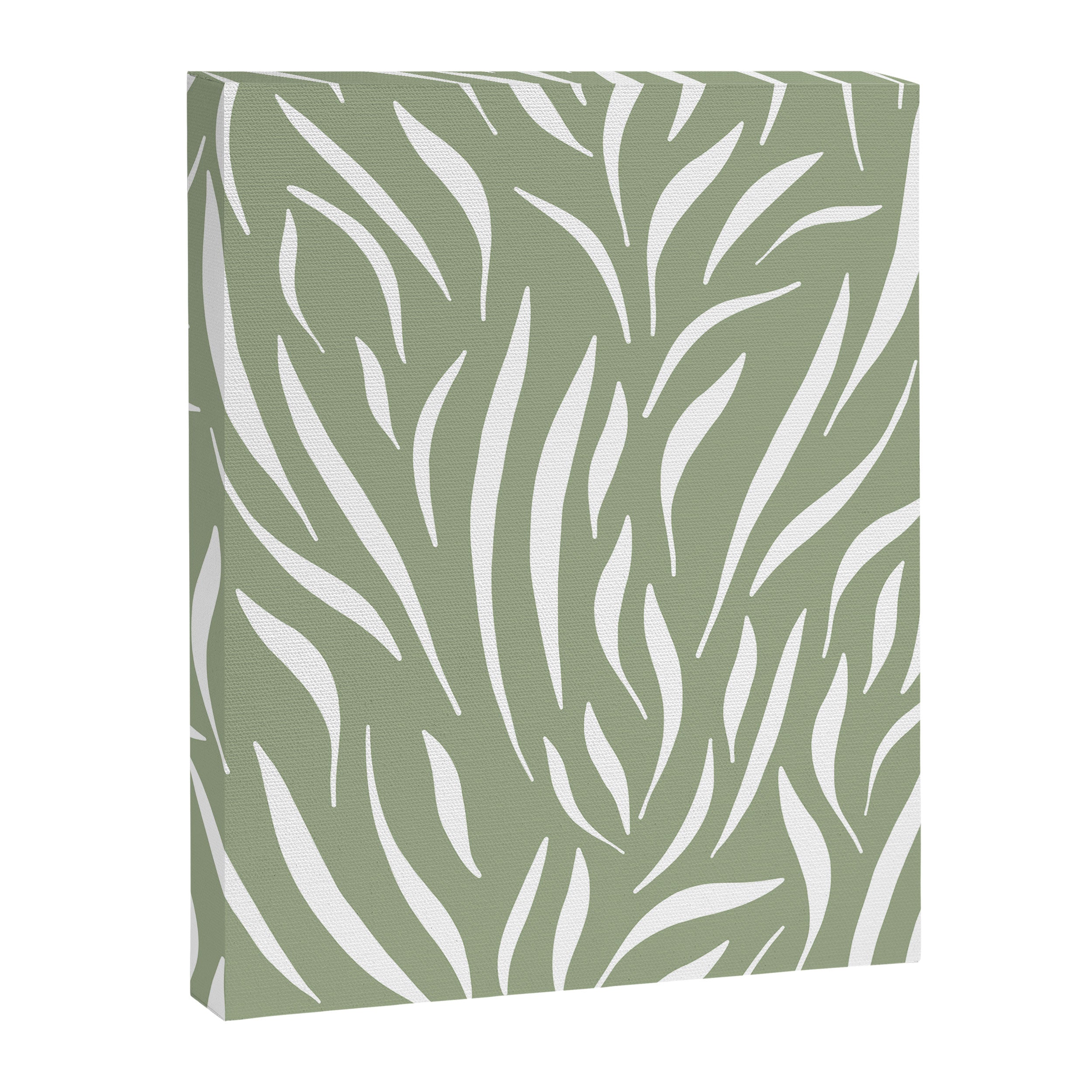 Sage Green Abstract Leaf Pattern Canvas Print Gallery Image 8