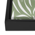 Sage Green Abstract Leaf Pattern Framed Canvas Print Gallery Image 3