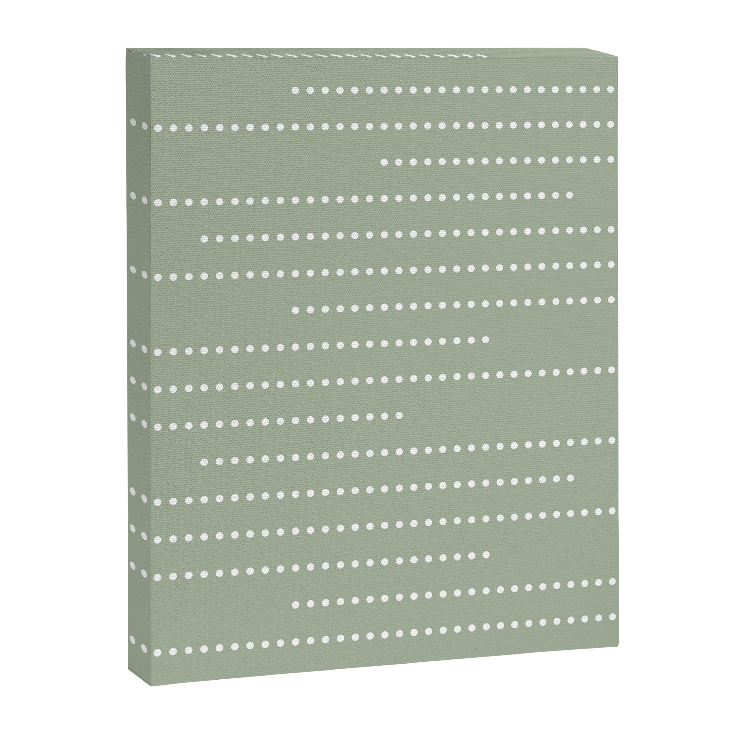 Sage Green and White Minimal Dots Pattern Canvas Print Gallery Image 8