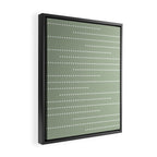 Sage Green and White Minimal Dots Pattern Framed Canvas Print Gallery Image 2