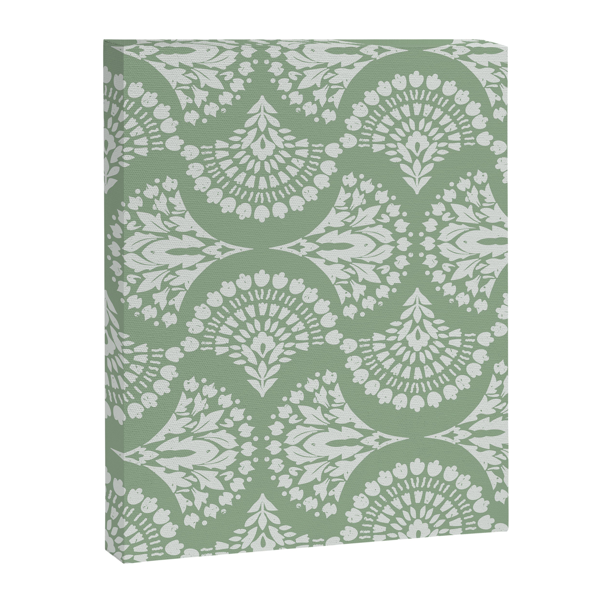 Sage Green Ornate Boho Canvas Print Gallery Image 8