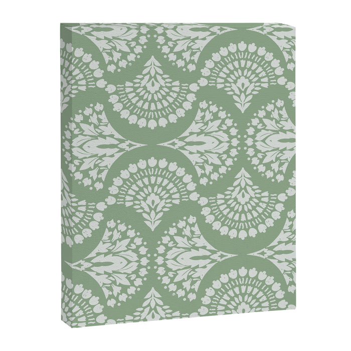 Sage Green Ornate Boho Canvas Print Gallery Image 1