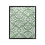 Sage Green Ornate Boho Framed Canvas Print Gallery Image 8