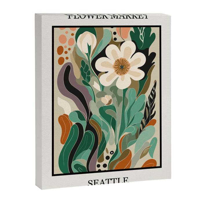 Seattle Flower Market Print Canvas Print Gallery Image 1