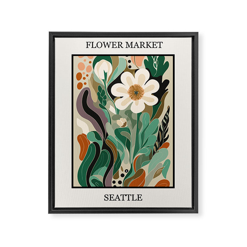 Seattle Flower Market Print Framed Canvas Print Gallery Image 8