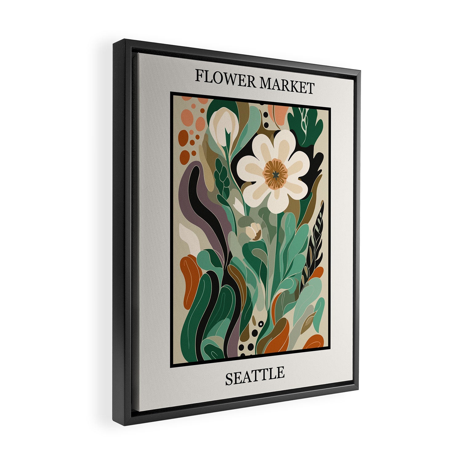Seattle Flower Market Print Framed Canvas Print Gallery Image 2