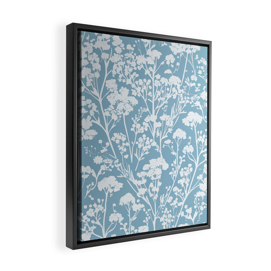 Sky Meadow Blue in Floral Framed Canvas Print Gallery Image 2