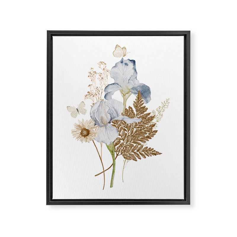 Soft Nature Floral and Butterflies Framed Canvas Print Gallery Image 8