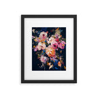 Splashes of Pink and Navy Flowery Art Framed Art Print Gallery Image 5