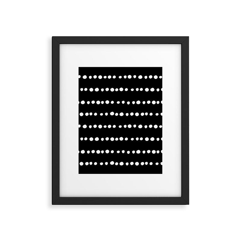 Spotted, Abstract, Black and White, Boho Print Framed Art Print Gallery Image 6