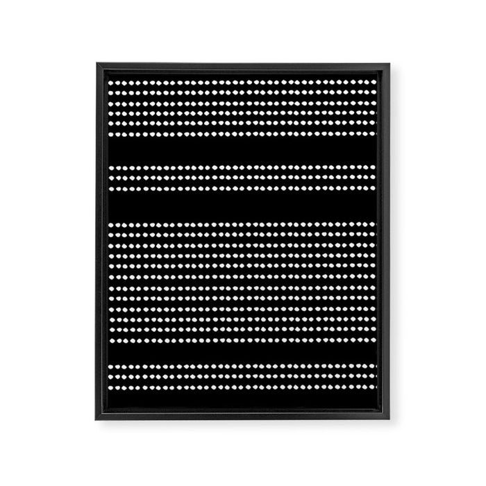 Spotted, African Pattern in Black and White Framed Canvas Print Gallery Image 1