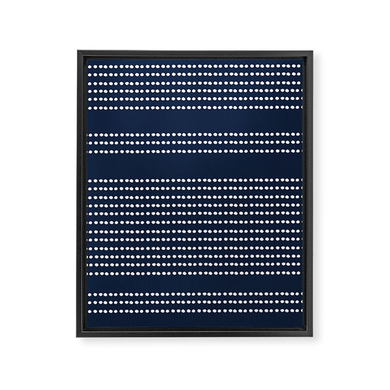 Spotted, African Pattern in Blue and White Framed Canvas Print Gallery Image 8