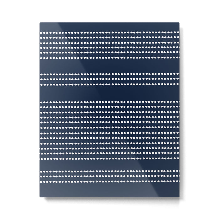 Spotted, African Pattern in Blue and White Metal Print Gallery Image 1