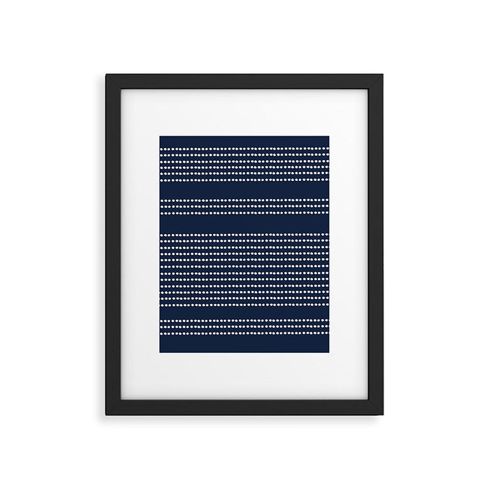 Spotted, African Pattern in Blue and White Framed Art Print Gallery Image 1