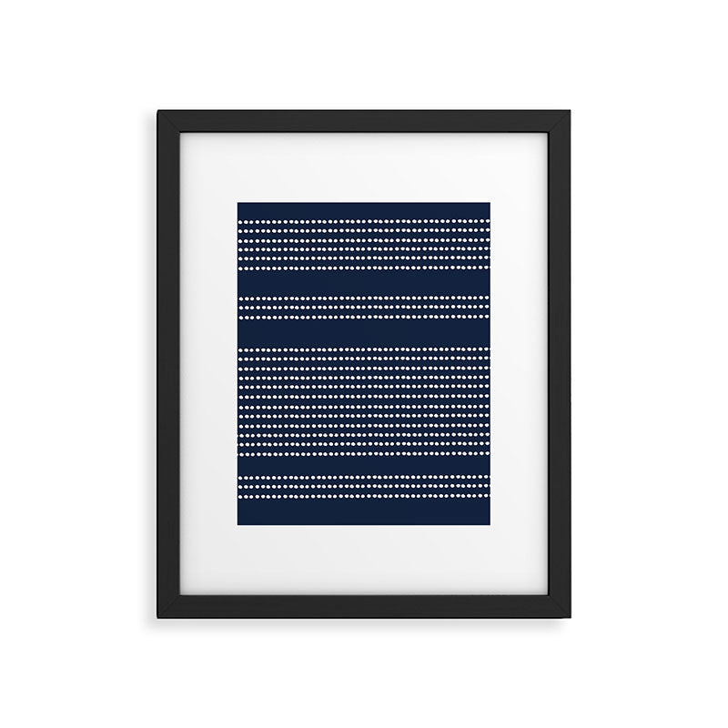 Spotted, African Pattern in Blue and White Framed Art Print Gallery Image 4