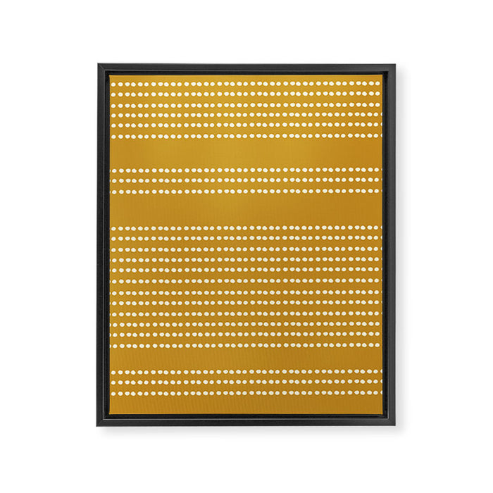 Spotted, African Pattern in Yellow Framed Canvas Print Gallery Image 1