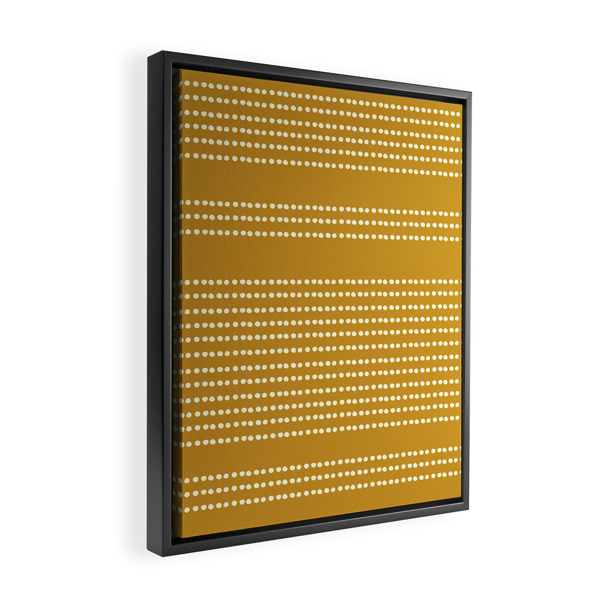 Spotted, African Pattern in Yellow Framed Canvas Print Gallery Image 2