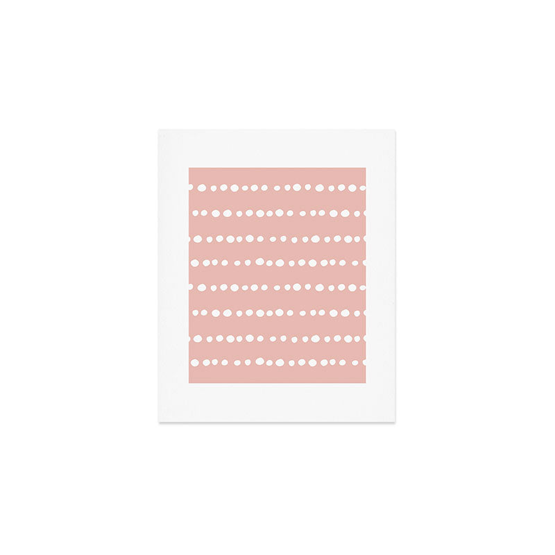 Spotted Mudcloth, Pink and White, Boho Prints Art Print Gallery Image 1