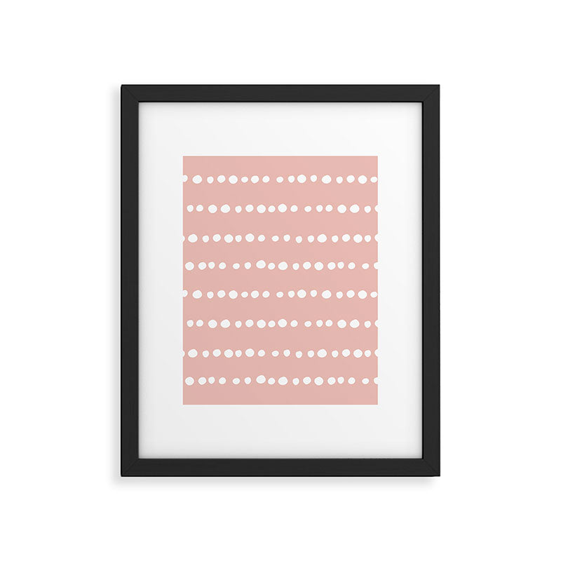 Spotted Mudcloth, Pink and White, Boho Prints Framed Art Print Gallery Image 6