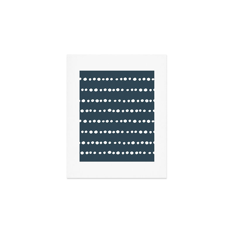 Spotted Mudcloth, Teal and White, Boho Prints Art Print Gallery Image 1