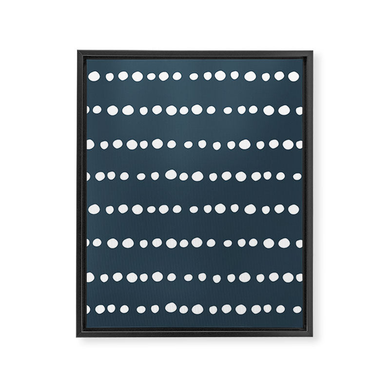 Spotted Mudcloth, Teal and White, Boho Prints Framed Canvas Print Gallery Image 8