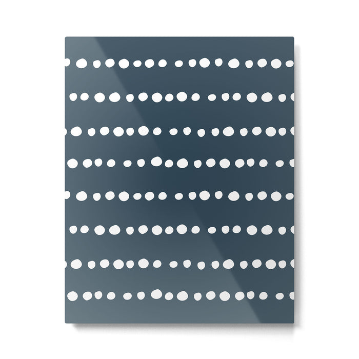 Spotted Mudcloth, Teal and White, Boho Prints Metal Print Gallery Image 1