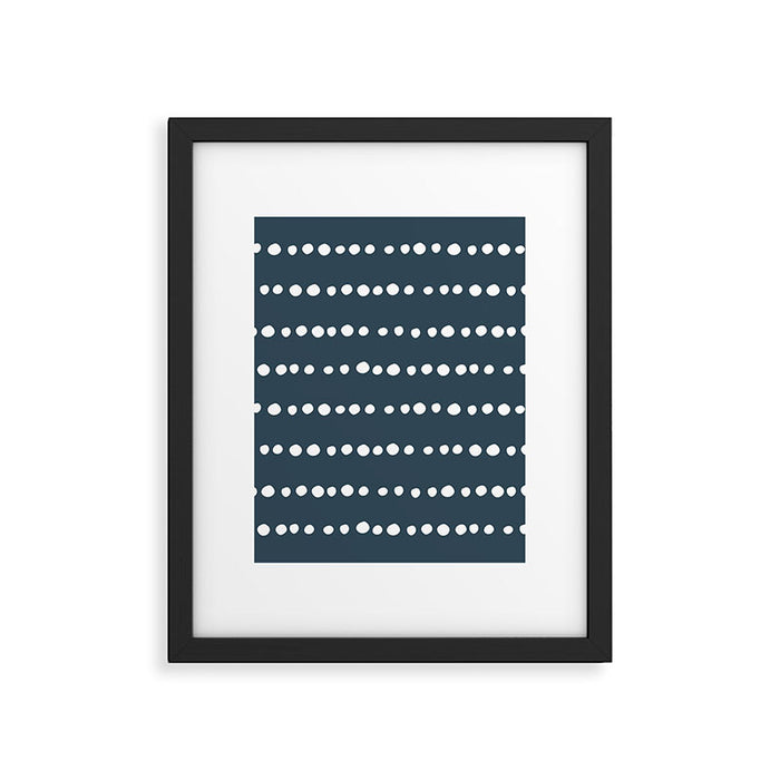 Spotted Mudcloth, Teal and White, Boho Prints Framed Art Print Gallery Image 1