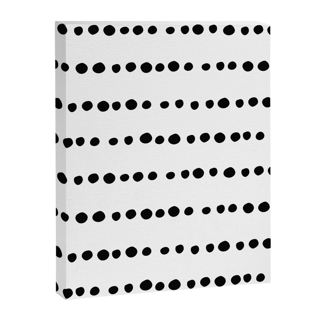 Spotted, Mudcloth, White and Black, Boho Print Canvas Print Gallery Image 8