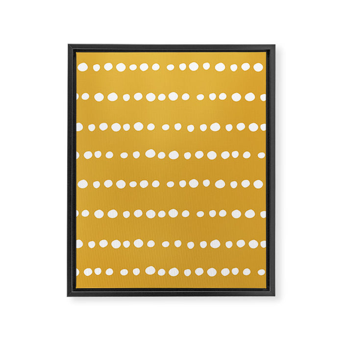 Spotted, Mustard Yellow, Boho Prints Framed Canvas Print Gallery Image 1