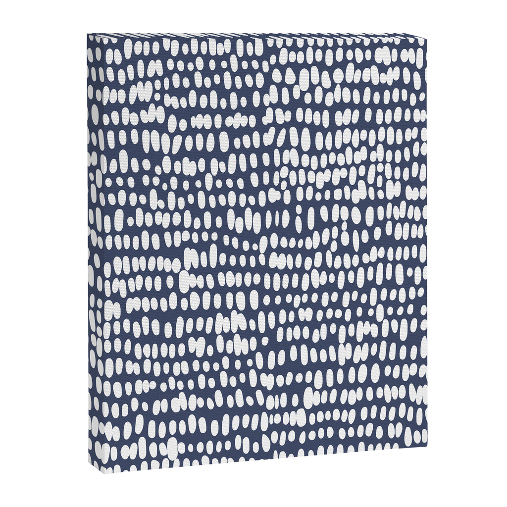 Spotted Preppy Dots Abstract in Navy Blue Canvas Print Gallery Image 8