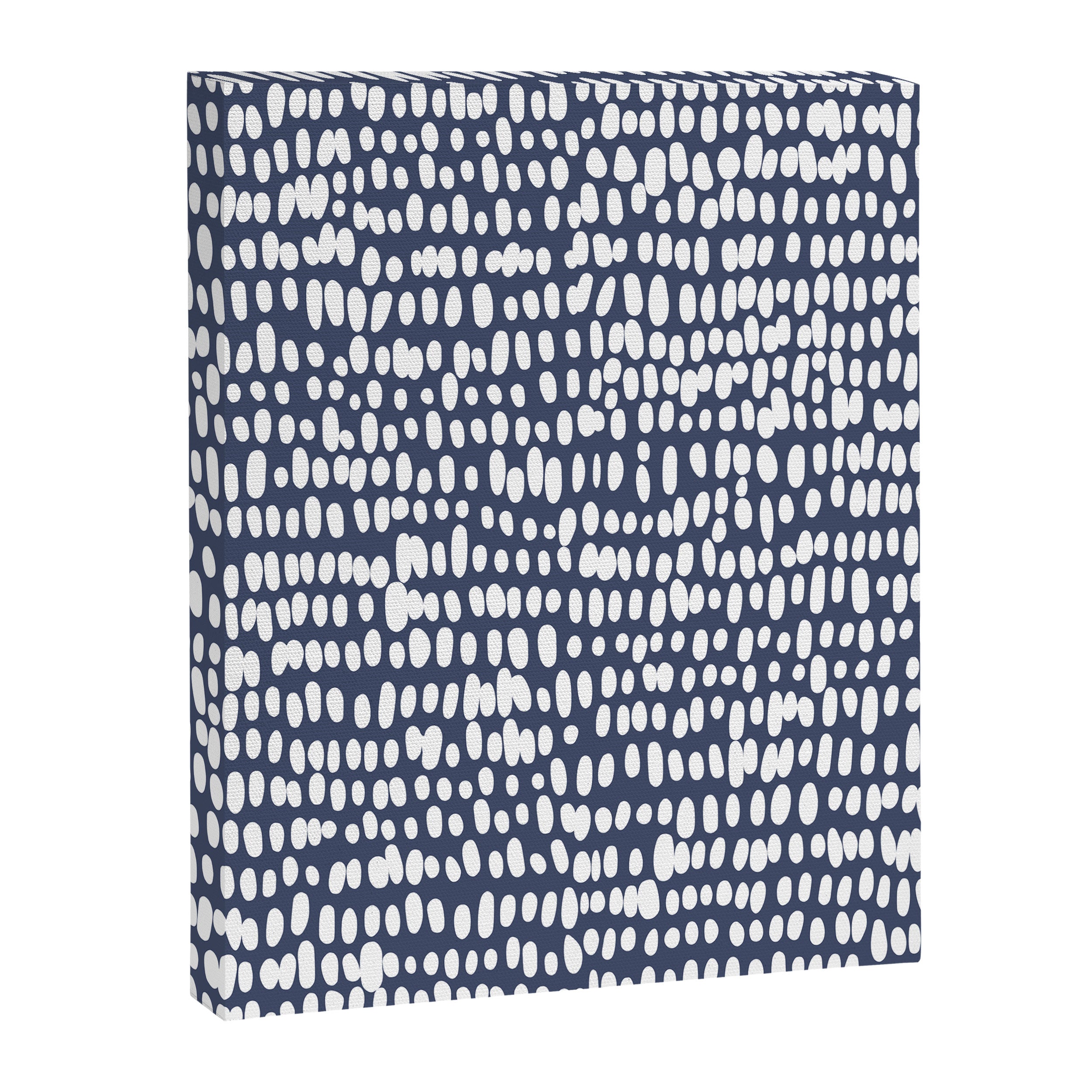 Spotted Preppy Dots Abstract in Navy Blue Canvas Print Gallery Image 8