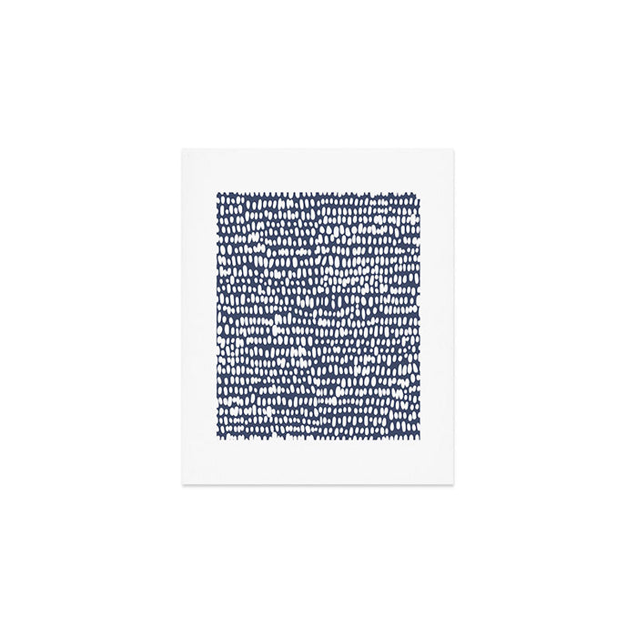 Spotted Preppy Dots Abstract in Navy Blue Art Print Gallery Image 1